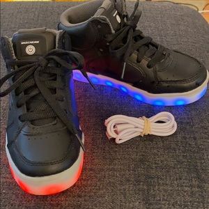 Skechers energy lights high tops black sz 13 kids